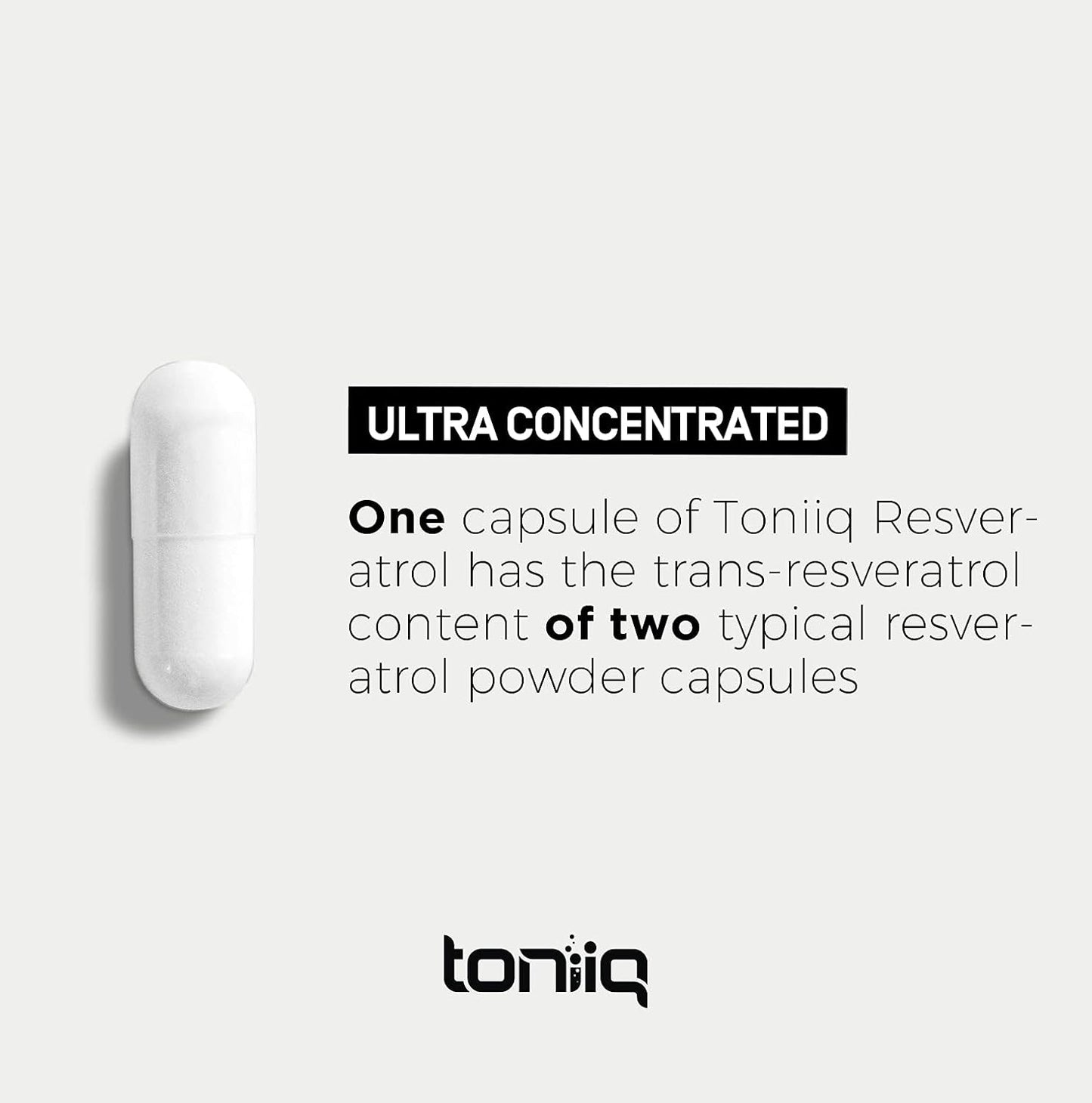 Toniiq Ultra Resveratrol, 98% Trans-Resveratrol, 60 Capsules