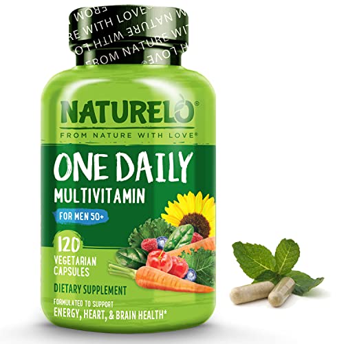 NATURELO Men's 50+ Multivitamins, 120 Veggie Capsules