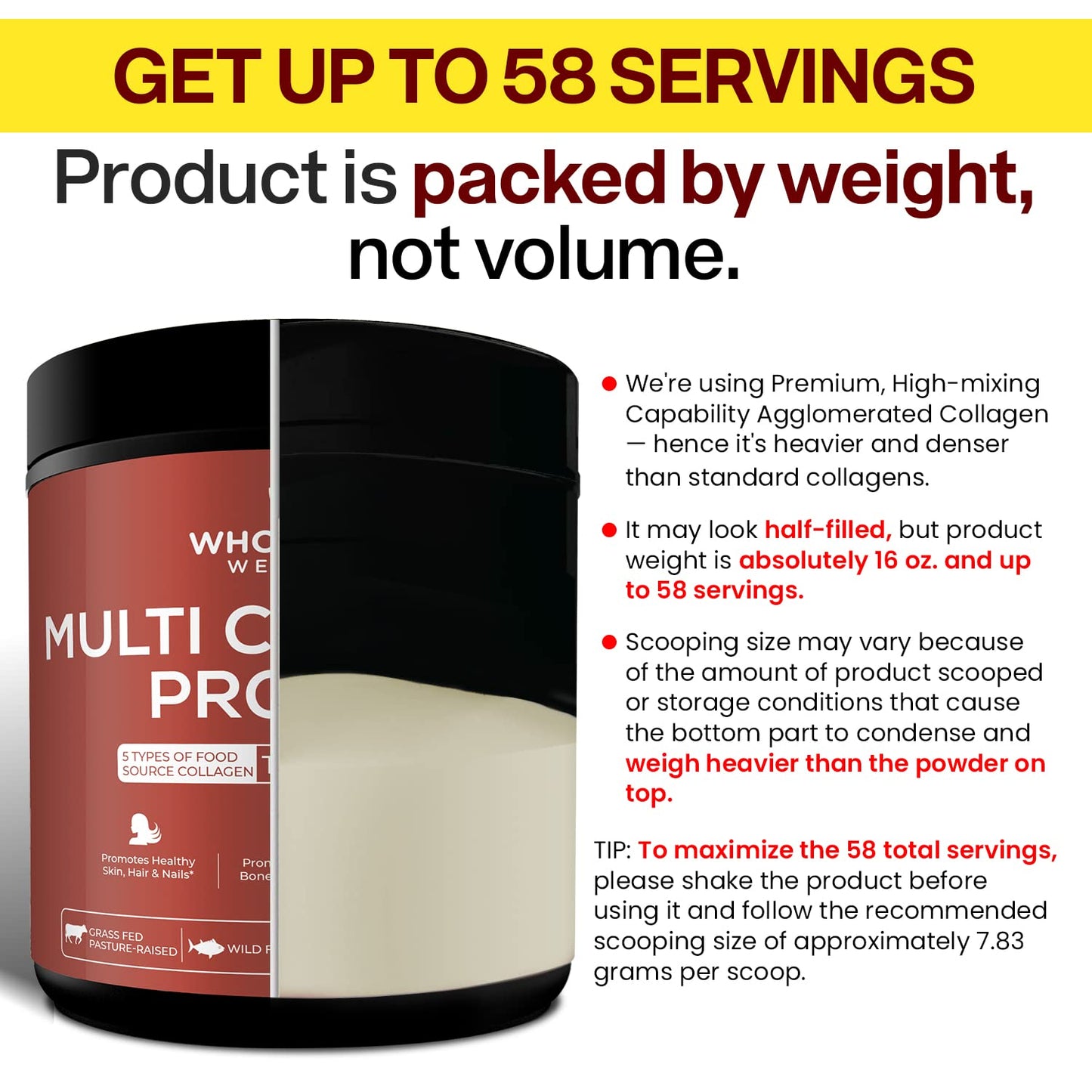 Multi Collagen Protein Powder, Grass-Fed, All-in-One Blend