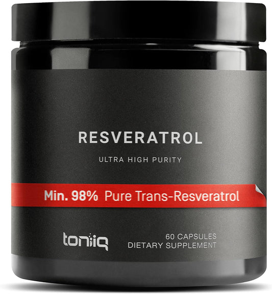 Toniiq Ultra Resveratrol, 98% Trans-Resveratrol, 60 Capsules