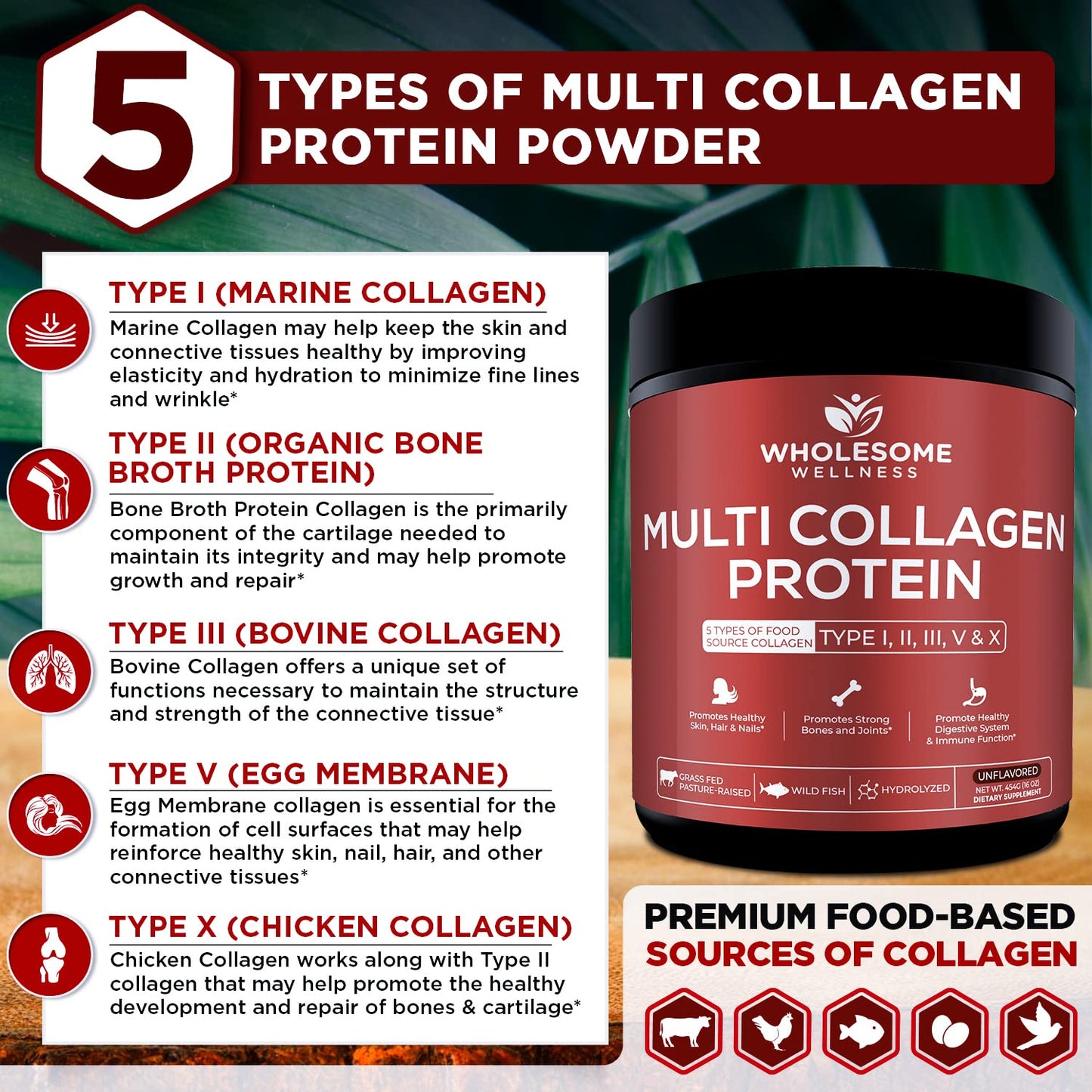 Multi Collagen Protein Powder, Grass-Fed, All-in-One Blend