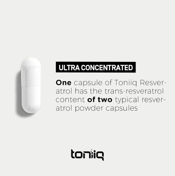 Toniiq Ultra Resveratrol, 98% Trans-Resveratrol, 60 Capsules - Image 4