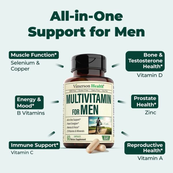 Men’s Multivitamin & Mineral Supplement, Energy & Focus, 30 Capsules - Image 6