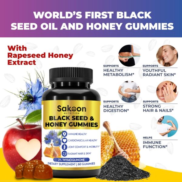 Sakoon Black Seed Oil & Honey Gummies, 60 Count - Image 2